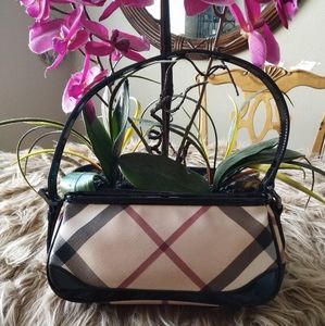 🔥🔥BURBERRY NOVA CHECK SHOULDER TOTE BAG🖤❤️EUC